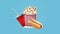 Popcorn with soda and hot dog