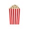 Popcorn striped box mockup, realistic style