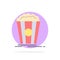 Popcorn, Theater, Movie, Snack Abstract Circle Background Flat color Icon