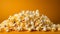 popcorn on yellow and copy space horizontal web banner Cinema and movie fast food