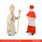 Pope Cardinal catholic couple flat 3d isometric costume