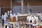 Pope Francesco Bergoglio celebrates the Corpus Domini mass in Sant Monica square in Rome