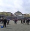 Pope Francis in Naples. Piazza Plebiscito after the Pope's mass