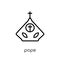 Pope icon. Trendy modern flat linear vector Pope icon on white b