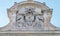 Pope Paulus V Borghese coat of arms over the Acqua Paola Fountain in Rome, Italy.