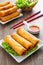 Popiah, deep fried spring rolls