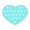 Popit blue heart as a fashionable silicon fidget toy. Addictive anti-stress cute toy in pastel colors. Bubble sensory