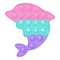 Popit figure dolphin a fashionable silicon toy for fidgets. Addictive anti stress toy in pastel colors. Bubble anxiety