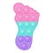 Popit figure foot as a fashionable silicon toy for fidgets. Addictive anti stress toy in pastel colors. Bubble anxiety