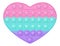 Popit figure heart as a fashionable silicon toy for fidgets. Addictive anti stress toy in pastel colors. Bubble anxiety