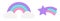 Popit figure pastel rainbow and purple star tail as a fashionable silicon toy for fidgets. Addictive anti stress toy in