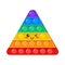 Popit kawaii wink vector toy, rainbow push bubbles, sensory game, fidget character. Antistress finger gadget emoticon. Colorful