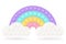 Popit rainbow on the clouds as a fashionable silicon fidget toys. Addictive antistress toy for fidget in pastel colors