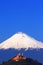 Popocatepetl volcano and church in cholula, puebla, mexico I