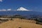 Popocatepetl volcano with clouds, mexico XI