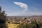 Popocatepetl volcano view from Cholula, Mexico