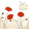 Poppies floral background