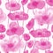 Poppies seamless pattern pink