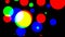 Poppy color disco circles flashing animation on
