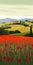 Poppy field, Spanish countryside, AI generative illustration