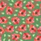 Poppy field watercolor seamless pattern