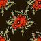 Poppy floral background seamless pattern