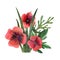 Poppy and grass hand painted watercolor boutonniere