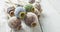 Poppy heads freely lying on a wooden board