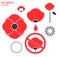 Poppy. Icon set