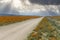 Poppy Road with Storm Sky near Lancaster California