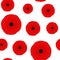 Poppy seamless pattern. Red poppies on white background. Can be used for textile, wallpapers, prints and web design