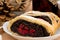 Poppy seed strudel with cherry