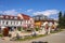 Poprad, Slovakia - Panoramic view of the Poprad city center and St. Egidius square - Namestie svateho Egidia - in summer