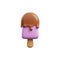 Popsicle ice cream with melting chocolate realistic vector illustration isolated.