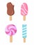 Popsicle ice cream variation symbol set illustration vector