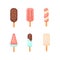 Popsicle ice-cream vector set. Cute ice lollys collection isolated ob white background.