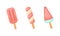 Popsicle ice-cream vector set. Cute ice lollys collection isolated ob white background.