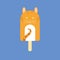 Popsicle in the shape of a Ginger Cat