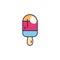 Popsicle sweet and candies icon line fill