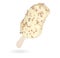 Popsicle. White chocolate ice cream bar isolated