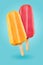 Popsicles on blue background