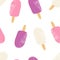 Popsicles seamless pattern. Fruit ice cream