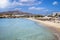 The popular beach at Agathopes, Syros island
