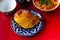 Popular Central Asian baked dish Samsa with lamb