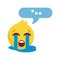 Popular chat emoji crying, background