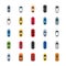 Popular Color Cars Flat Icons