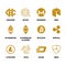 Popular cryptocurrency bitcoin blockchain vector symbols