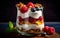 a popular dessert parfait, a harmonious blend of fresh fruit, yogurt, and granola.