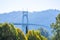 Popular gothic St Johns bridge in Portland in the colors of autumn