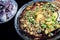 Popular keema masala dish in a glass plate.